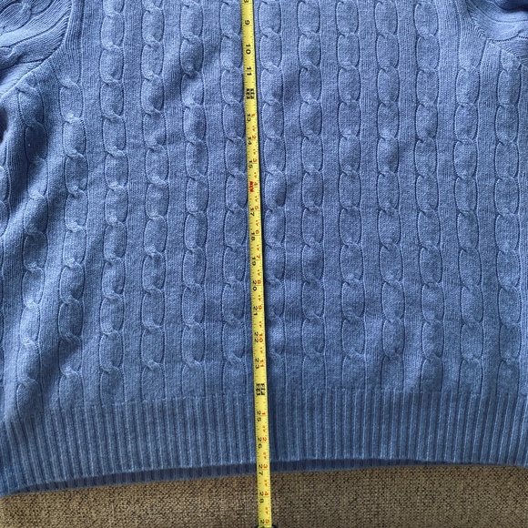 Ralph Lauren Cable-Knit Cashmere Sweater in baby blue SIZE XL - Picture 9 of 10
